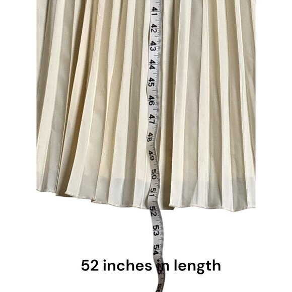 Bridgerton inspired Cream Pleated Short Sleeve Midi Dress - Picture 9 of 10